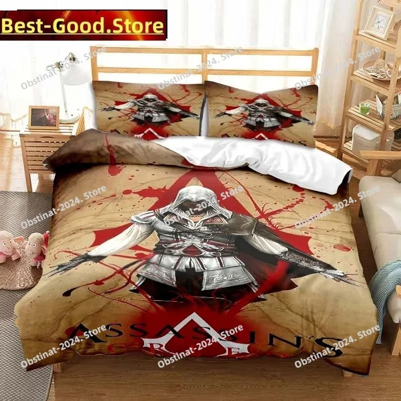 

3D Print Fashion Game A-Assassins Creed Bedding Set Boys Girls Twin Queen King Size Duvet Cover Pillowcase Bed boys Adult