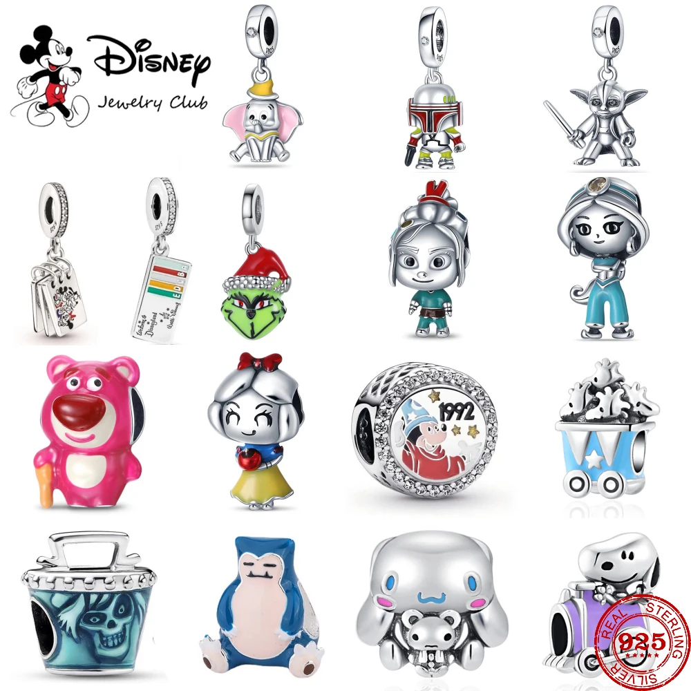 

Hot Sale 925 Sterling Silver Snow Strawberry Bear Miniso Disney1992 Charms Bead Fit Original Bracelets Trinkets Charm DIY Women