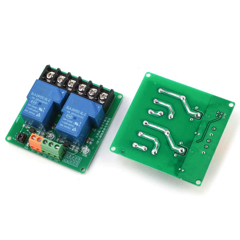 2-way 30A high and low level trigger relay module 5V 12V 24V smart home automation control