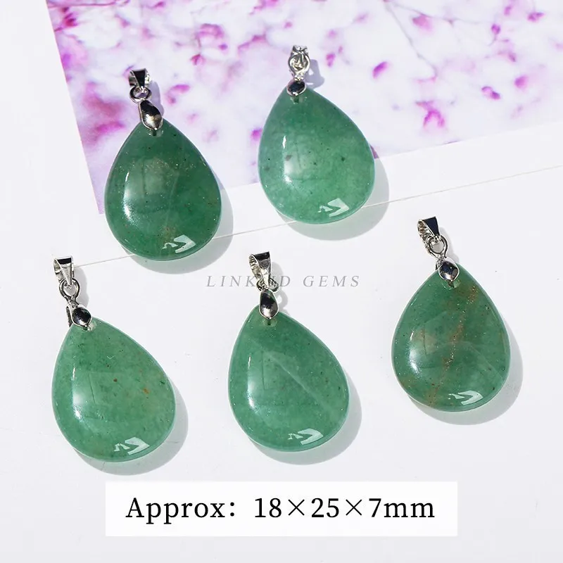 5 Pcs/lot Natural Pink Quartz Apatite Yellow Tiger Eye Water Drop Shape Pendant Polished Charms For Jewelry Making Diy Necklace