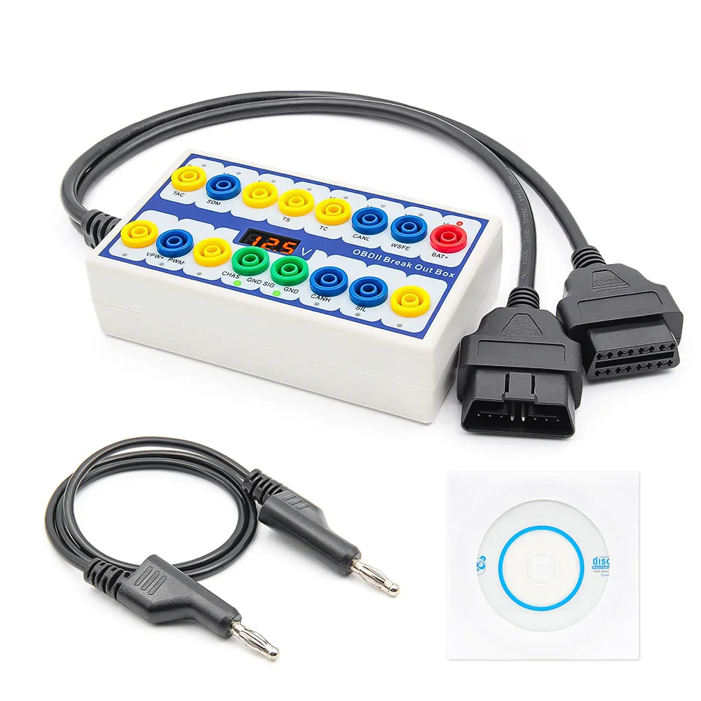 

Car Scanner Connector Detector OBD 2 BreakOut Box 16pin OBDII Auto Protocol Detector OBD2 Iinterface Voltage Test Automotive