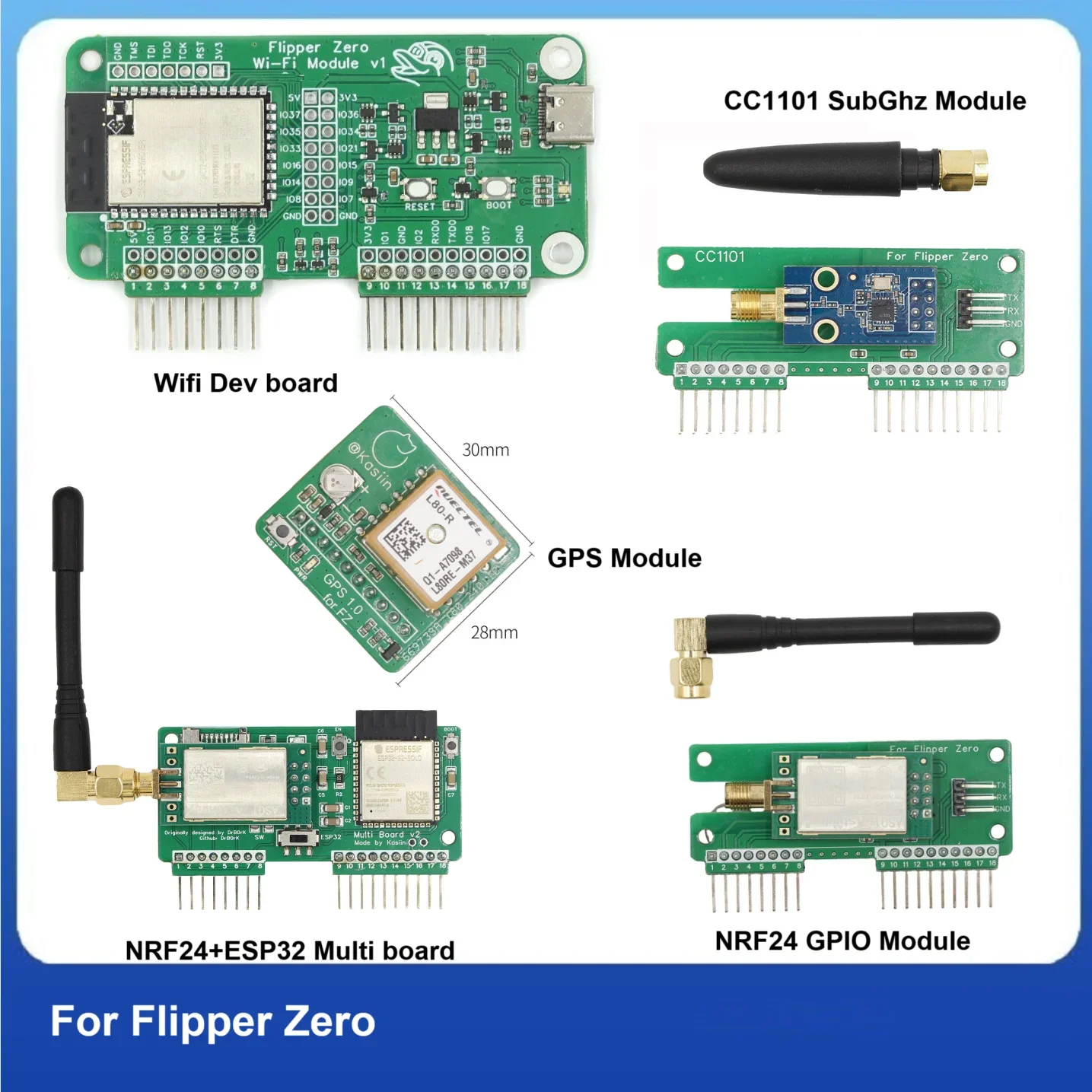 Flipper Zero Modules WiFi DevBoard Multiboard CC1101 NRF24 GPS ESP8266 Air Mouse Module Official