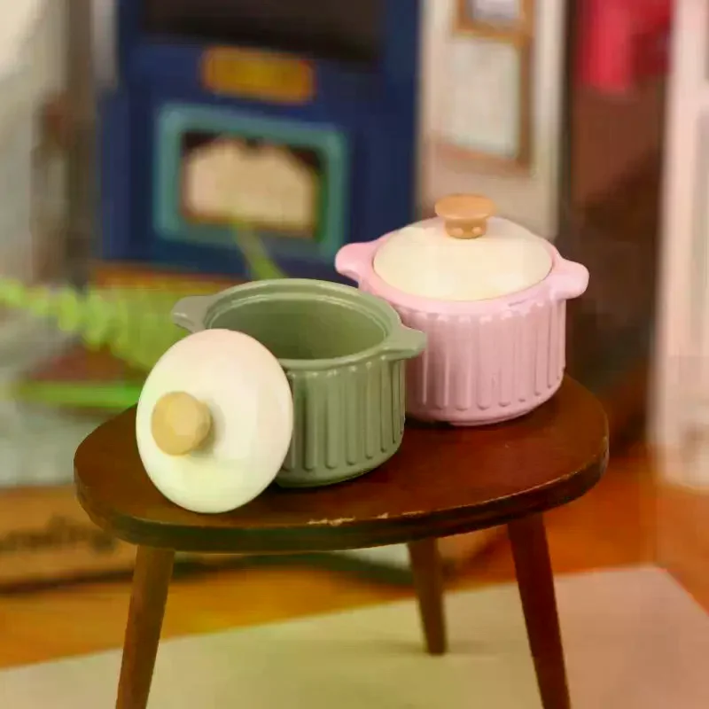 1/12 Cucina per casa delle bambole in miniatura Pentola per zuppa color burro Modello Casa delle bambole Utensili da cucina Decorazione Casa delle bambole Micro scena Ornamento