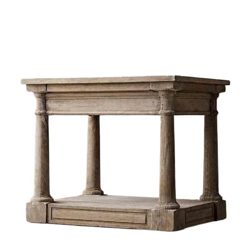 

American solid wood classical edge table, European luxury coffee table, French retro corner table modern simple coffee table so