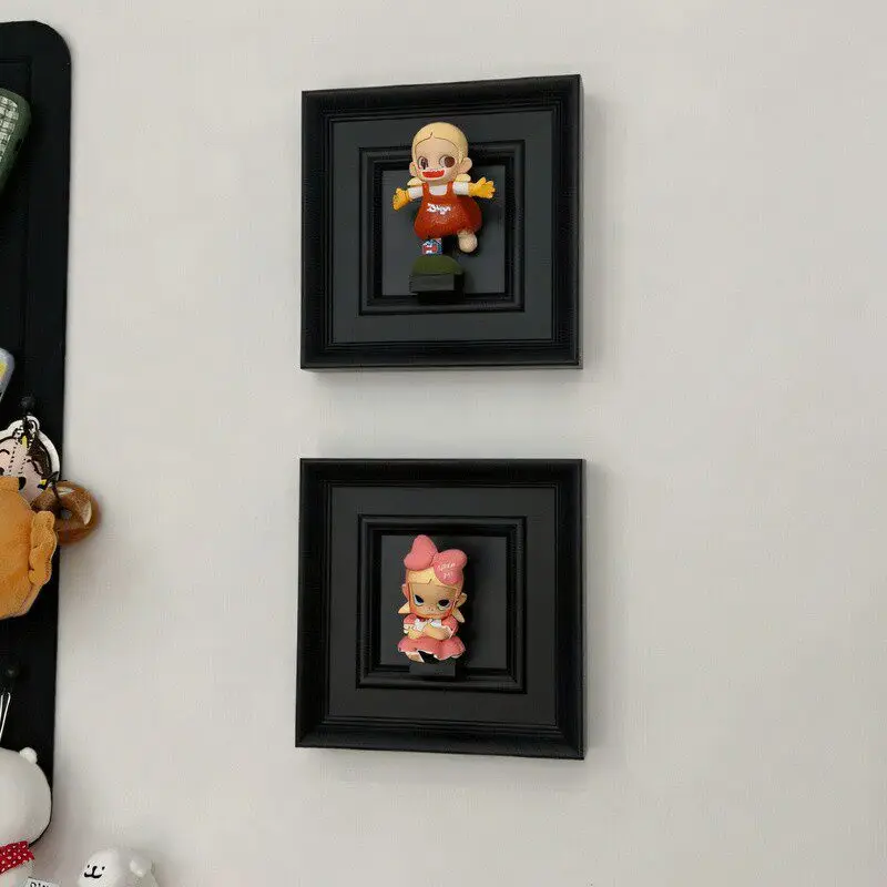 5cm Black Solid Wood Square Picture Frame Vintage Multi-Layered Gallery Frame for Stretched Oil Paintings Canvas Art Display
