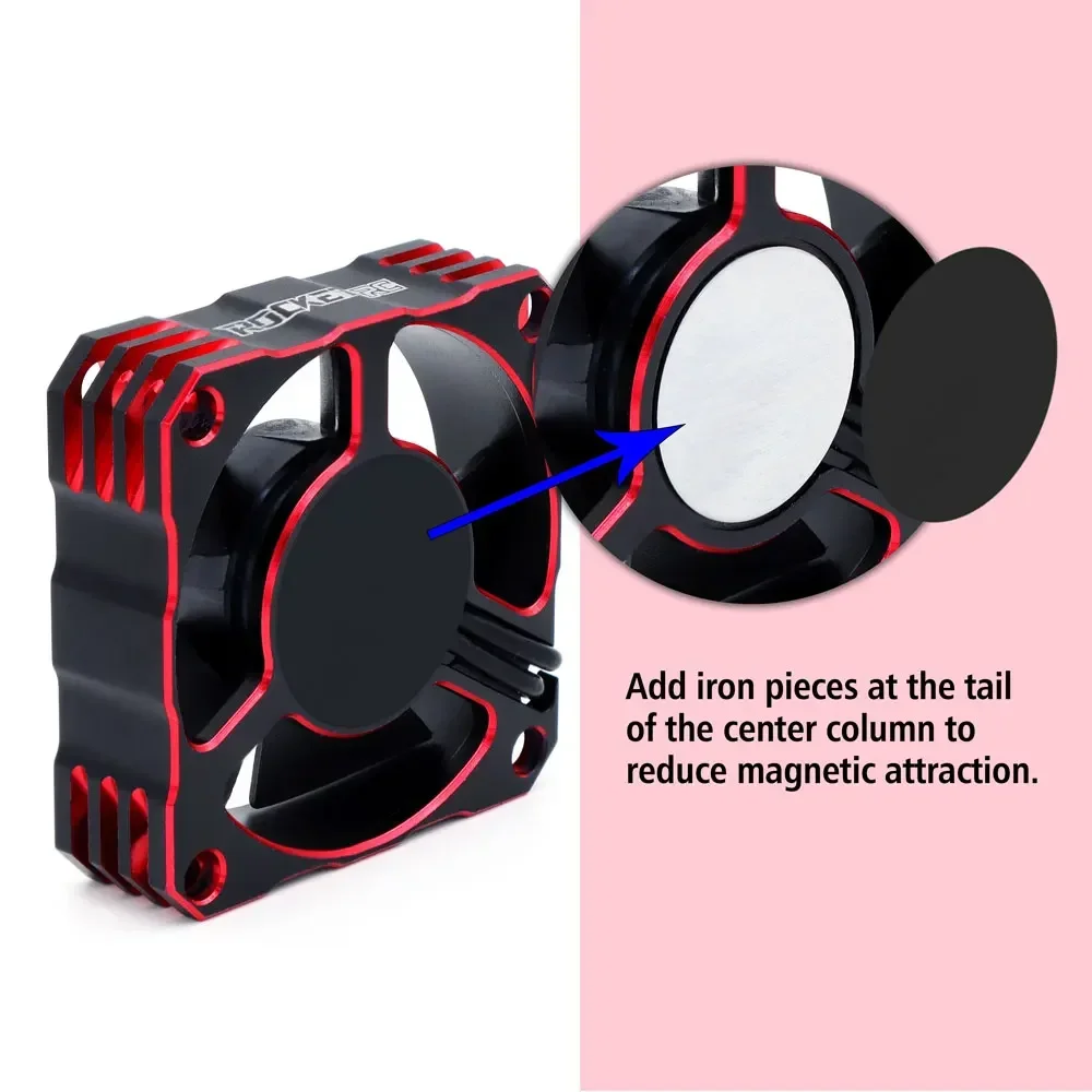 Rocket-RC V3 مروحة تبريد معدنية 30 مللي متر 35 مللي متر 40 مللي متر مروحة بالوعة الحرارة 30000/21000/16000 دورة في الدقيقة JST التوصيل ل 1/10 RC أجزاء السيارات بدون فرش
