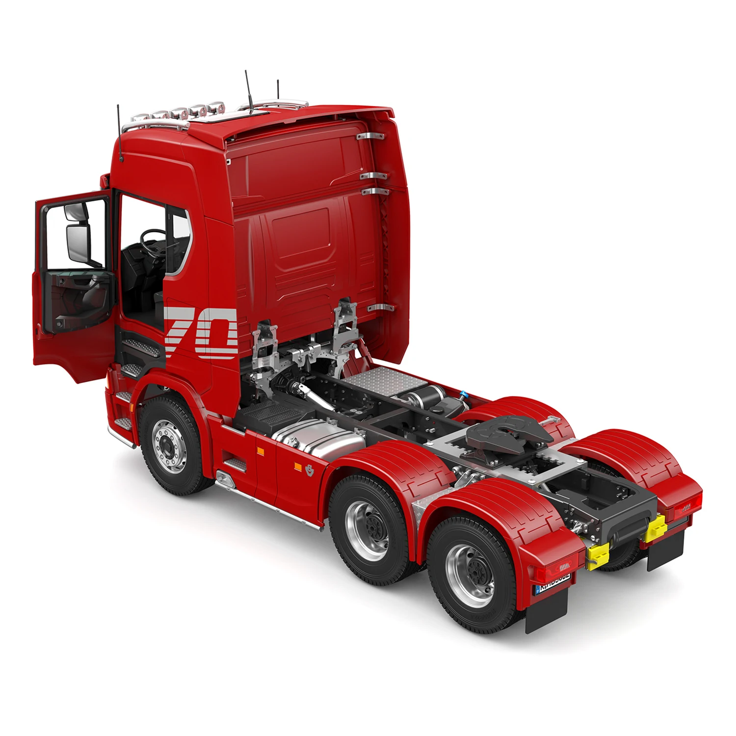 Pre-sale Red 1/14 Kabolite K5802 Tractor 770s 6x6 Metal Hydraulic RC Truck W/ 2-Speed Sound Light System Open door Toy Model