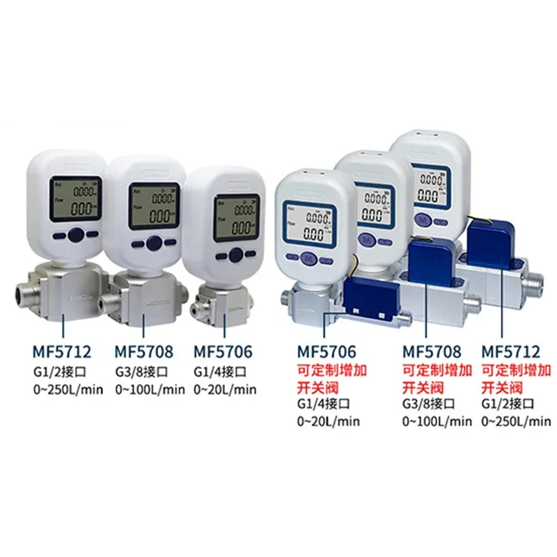 Portable Digital Air Mass Flow Meter High Accuracy Base Version Customizable OEM Gas Medium Flow Range 0-20SLPM