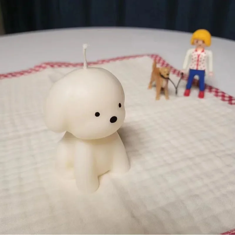 3D Puppy Scented Candle Silicone Mold Cute Dog Soap Resin Plaster Mould Candle Making Kit Home Decor Gifts view 3