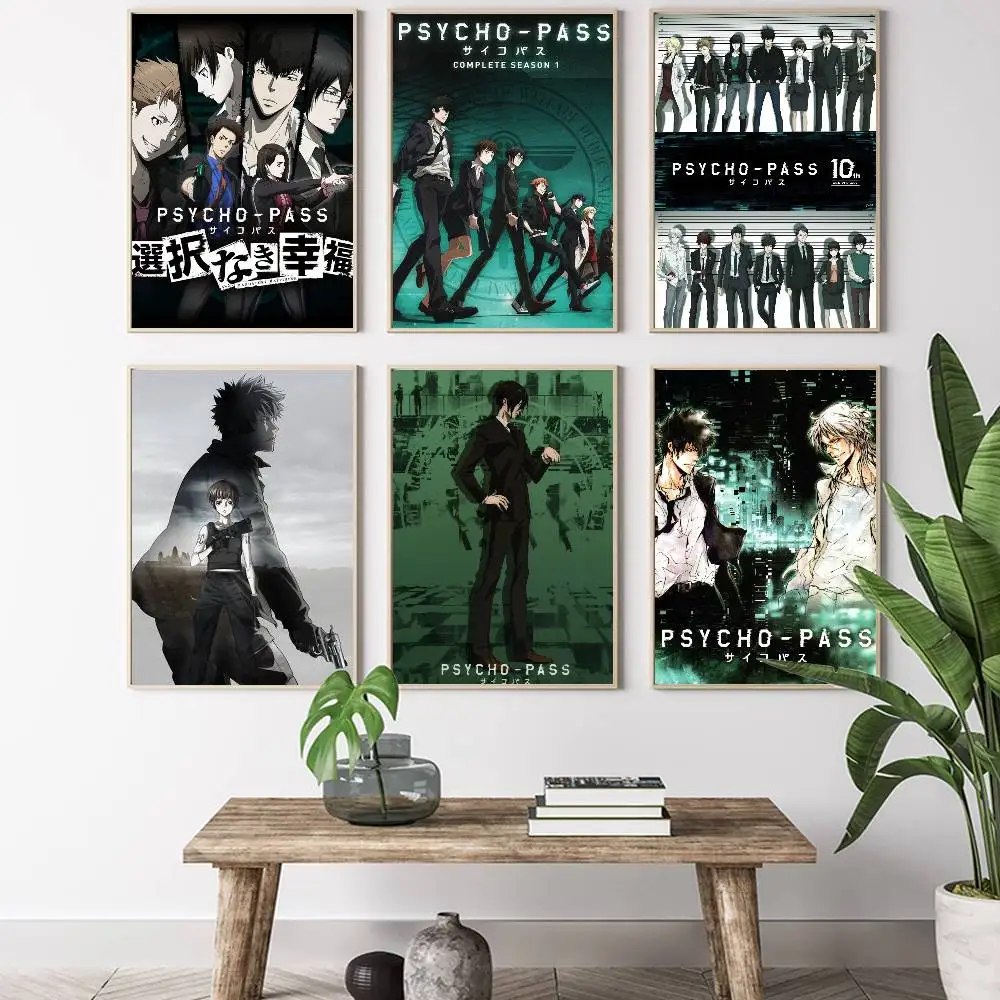 Анимация Psycho-Pass постер HD искусство липкая стена водонепроницаемый дом гостиная спальня бар эстетическое украшение