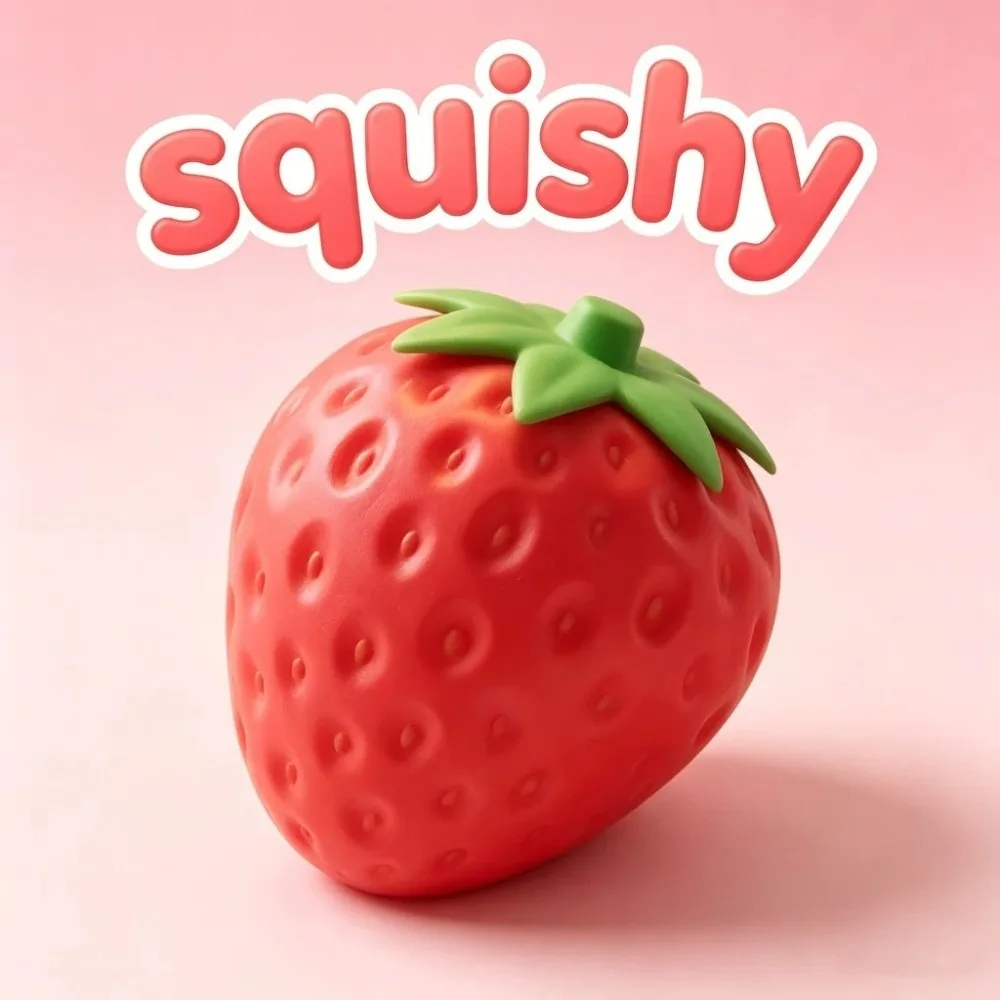 Soft PU Strawberry Squishy Toy Slow Rising Fruit Shaped Strawberry Fidget Toy Slow-rebound Squeezable Strawberry Slow Rising Toy