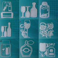 wine glasses Bottles Metal Cutting Dies Mold Scrapbooking Paper Cards Craft Knife Mould Blade Punch Template Embossing Stencils