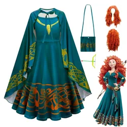 Merida Costume for Girls Halloween Princess Dress Kids Carnival Fantasia Children Xmas birthday Party Cosplay Costume girl