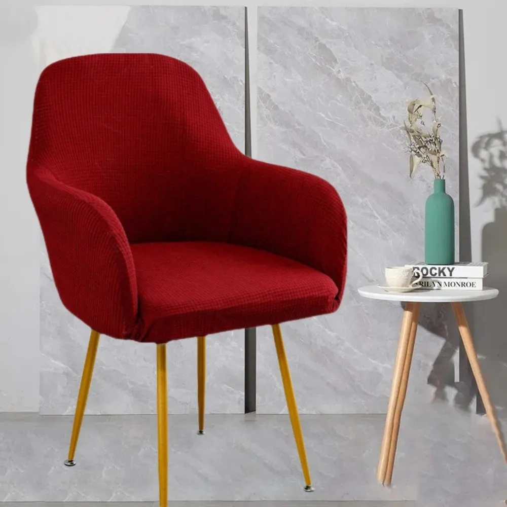 New Elastic High Arm Chair Covers Adjustable Polar Fleece Seat Slipcovers All-in-one Curved Armchair Covers for Home Wedding