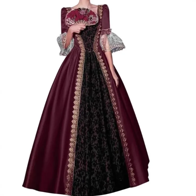 

Victorian Gothic Medieval Dress Renaissance Vintage Costume Women Cosplay Party Performance
