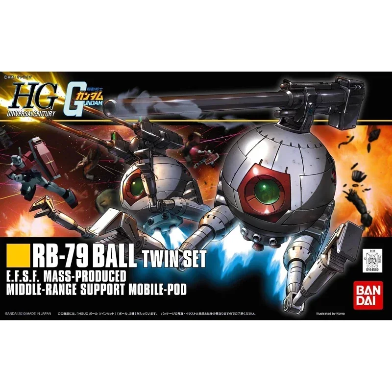 Bandai Gundam Anime Figure pour enfants, HG 1/144 RB-79 BALL TWIN SET Modèle d'assemblage, Figurines d'action Anime Jouets