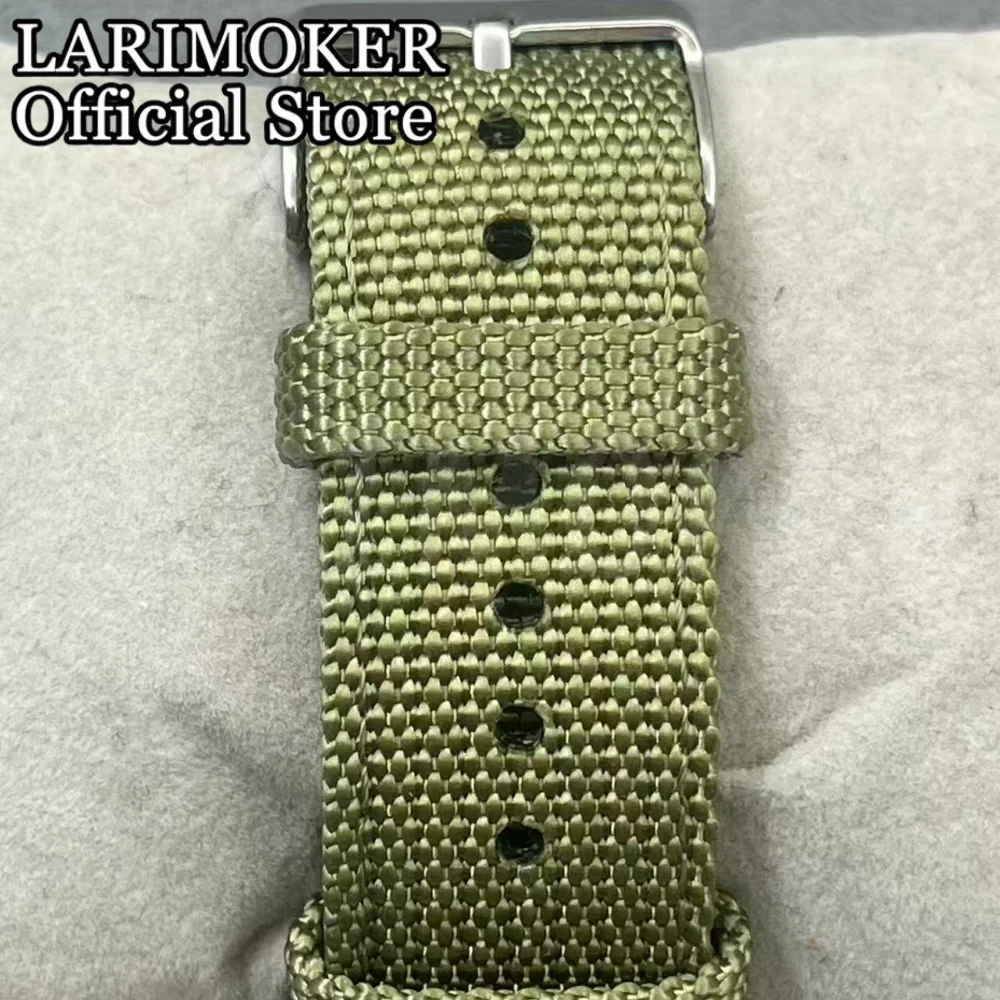 LARIMOKER Jam Tangan Mekanis Otomatis NH36A Tahan Air Kaca Safir Dipoles Retro Pria 42Mm dengan Jarum Jam Dial Hijau