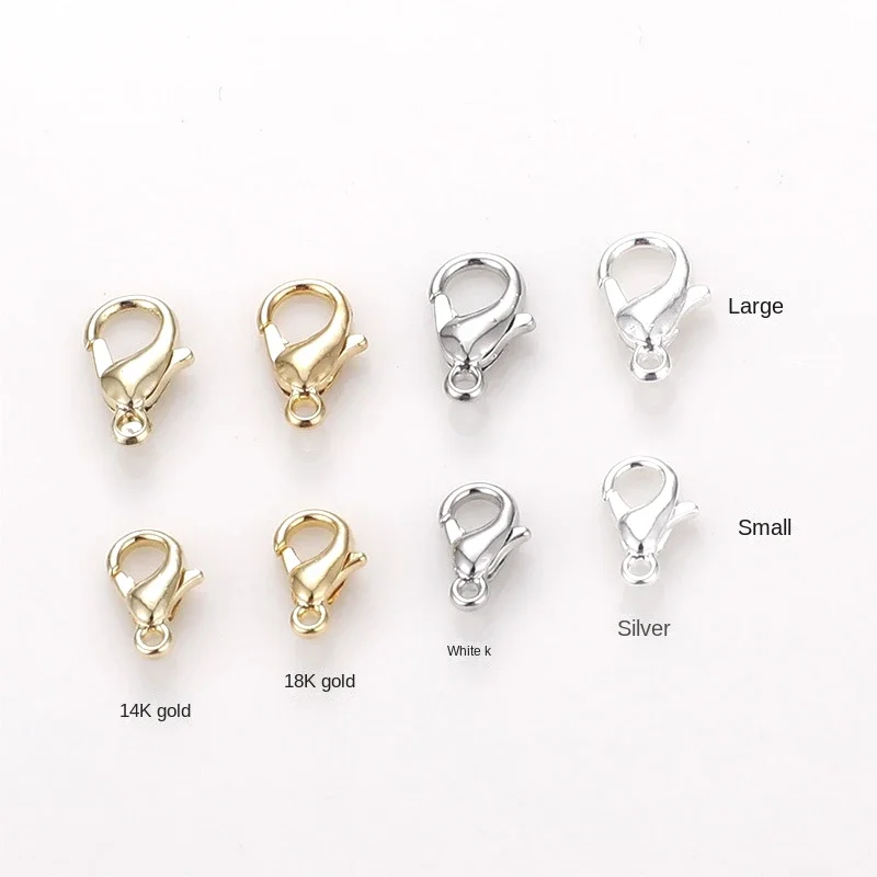 10 Pieces New Copper Plated 14K18K Golden Lobster Clasp Handcrafted Diy Necklace Bracelet Closure Buckle Spring Buckle Material