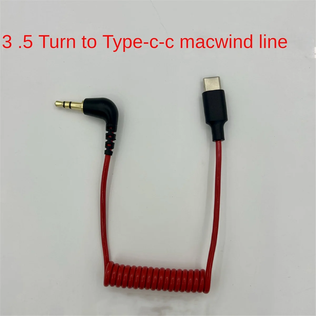 USB C to 3.5mm Cable for RODE Wireless Go II, Coiled Right Angle TRS Male DAC AUX Adapter Audio Cord