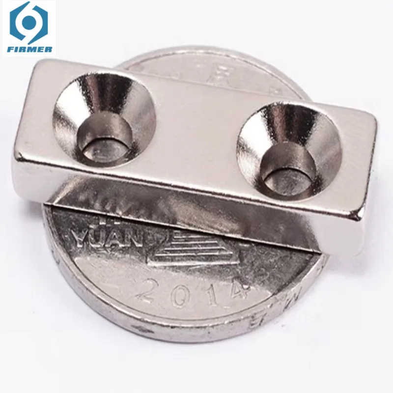 10 Pcs Rectangular Double-hole Exquisite Round NdFeB Magnets With Multiple Specifications, Small Size And Large Suction