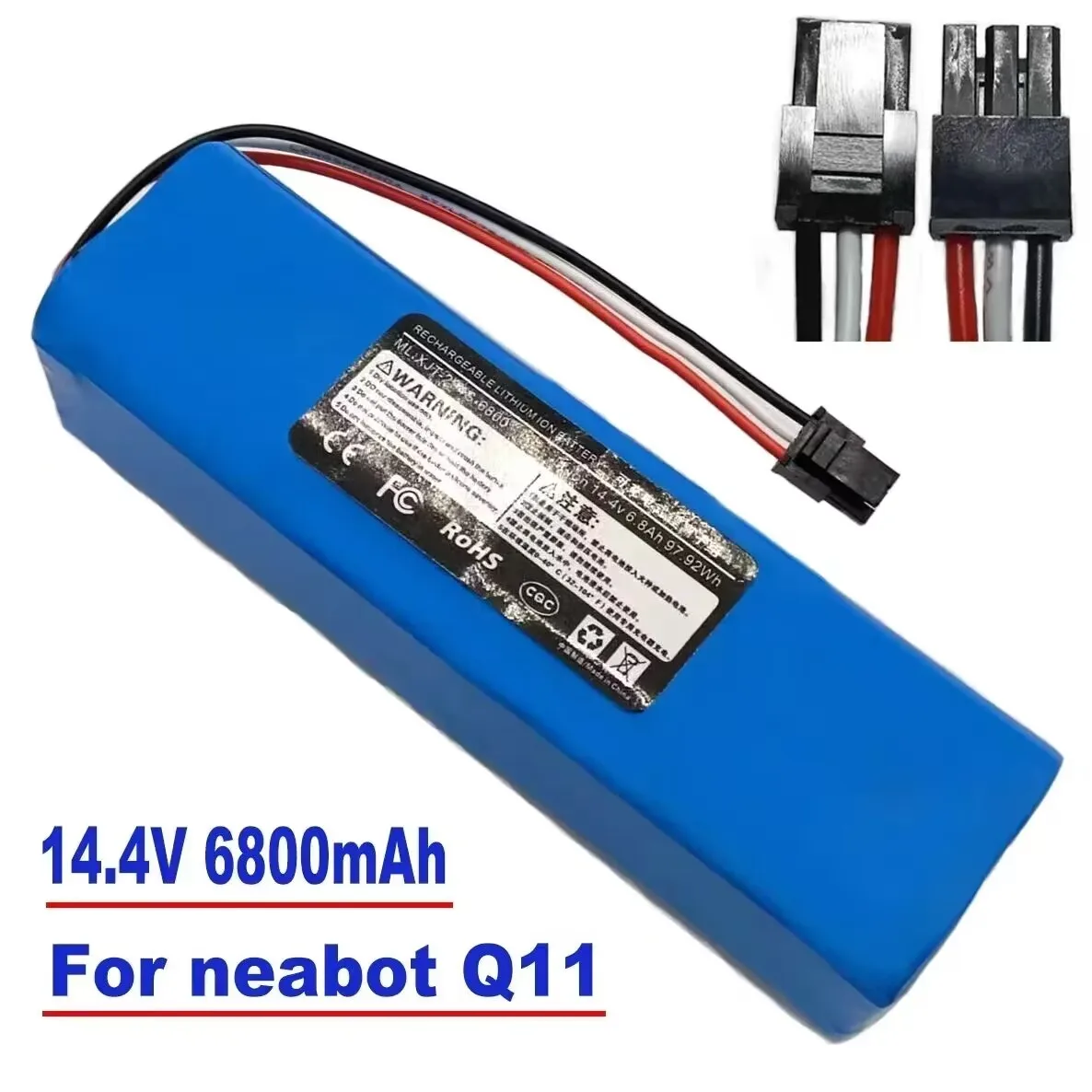 Batteria ricaricabile originale agli ioni di litio da 14.4V 12800mAh per aspirapolvere robotico neabot Q11