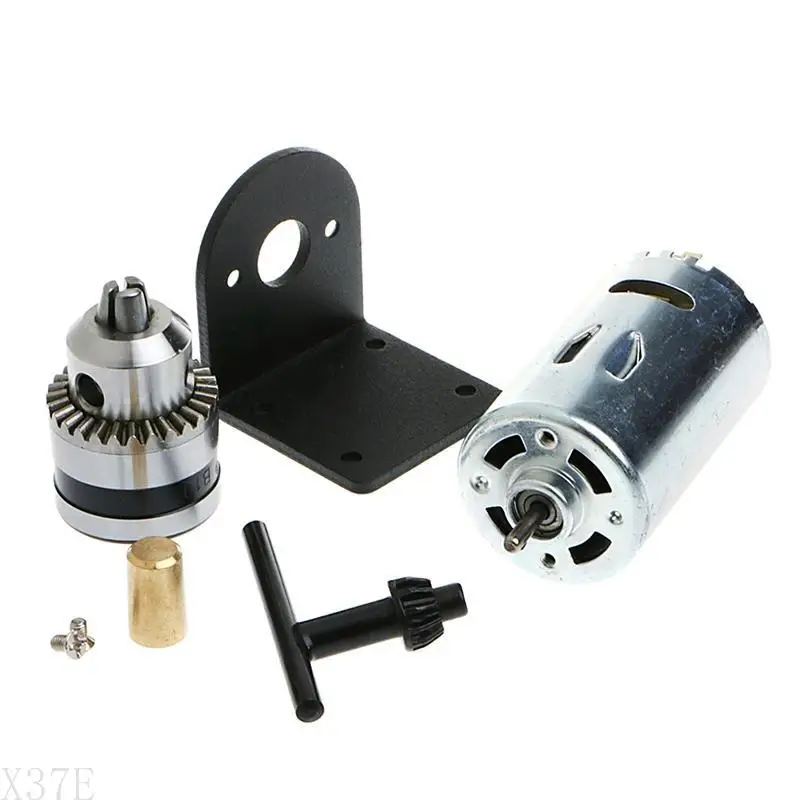 

X37E New Hand Drill DIY Lathe Press 555 Motor for w/ 1/8" Chuck+ Mounting Bracket 12-