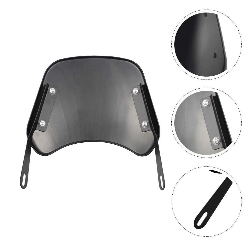 

Motorcycle Headlights Windshield Bevel Design Black Coating Easy Assembly High Strength Comfortable Ride Motorcycle Windshield