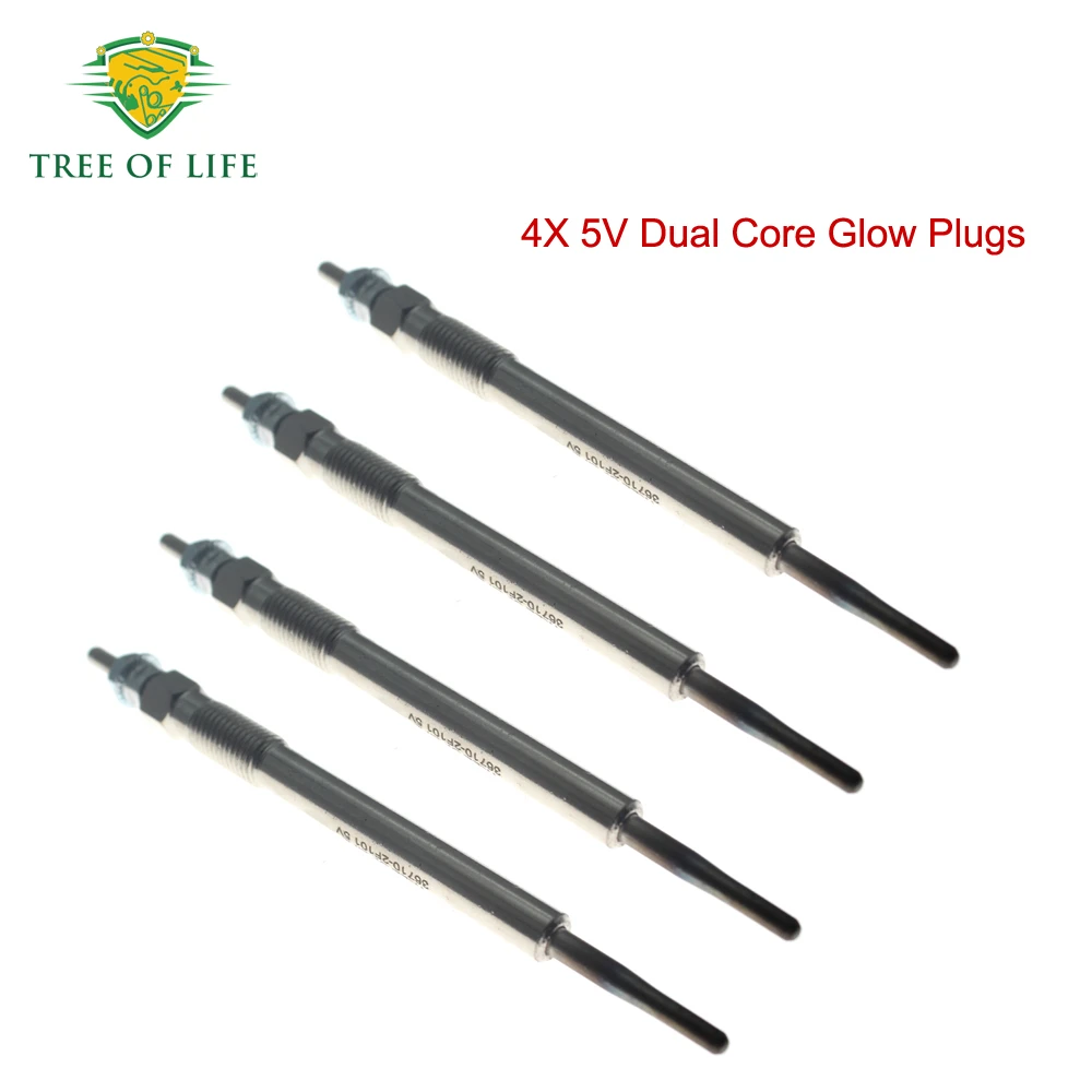 

4X 5V Dual Core Heater Glow Plugs 36710-2F101 For Hyundai Santa Fe III DM 2012-2018 Sorento II CM 2009-2016 2.2 CRDi 36710 2F101