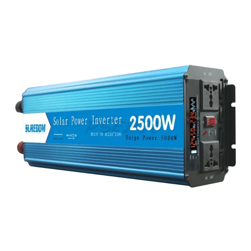 2500 واط العاكس موجة جيبية نقية العاكس 12 فولت نقل 220 فولت محول الطاقة الشمسية الضوئية العاكس