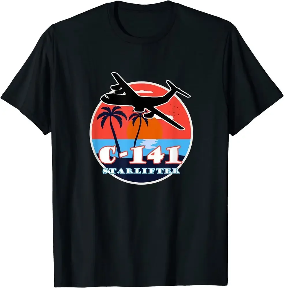 New Limited C-141 Vintage Tropical Sunset Cargo Aviation T-Shirt