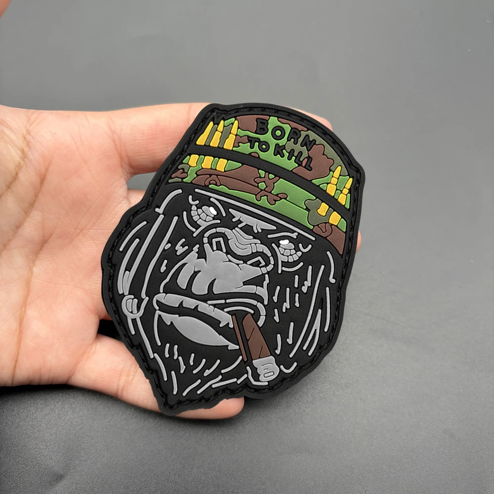 

Нашивка-стикер из ПВХ с рисунком гориллы, с креплением на липучке, подходит для сумок, рюкзаков, жилетов и украшения одежды, вышитая нашивка-стикер из мягкой резины.