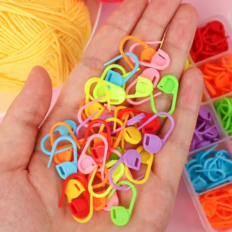 500/50pcs Colorful Knitting Marking Pins Plastic Resin Mini Clips Pins Locking Stitch Markers Crochet DIY Sewing Marking Tools