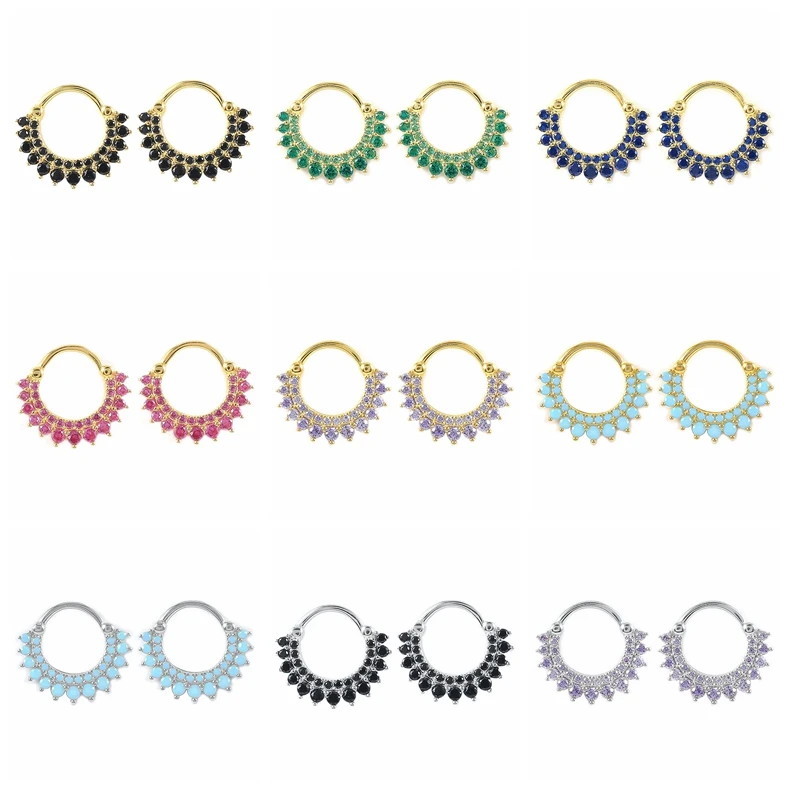 925 Sterling Silver Ear Buckle Colorful Chandelier Huggie Hoops Earring for Women Korean Fashion Females Party Jewelry Earrings