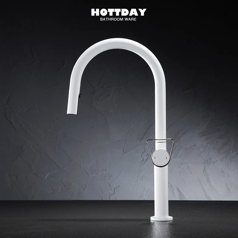 

White black home garden kitchen dining bar faucet pull-out kitchen sink faucet mixer faucet flow spray head chrome kitchen tap