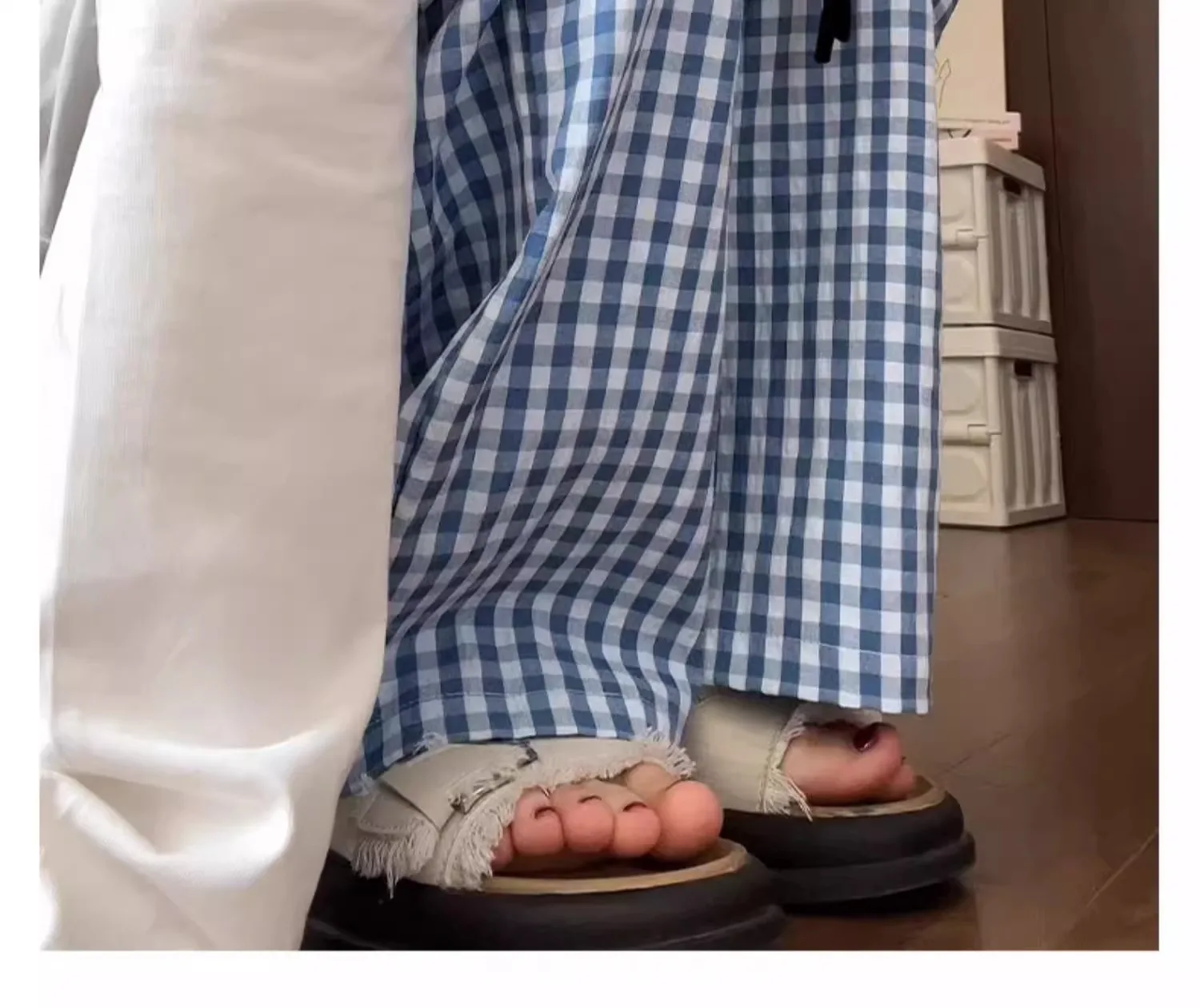 السراويل النسائية الأرجواني امرأة الصيف الكورية ركاب نمط الكتان فضفاضة تنفس شعرية الطبقات بطانة مكتب خفيفة الوزن