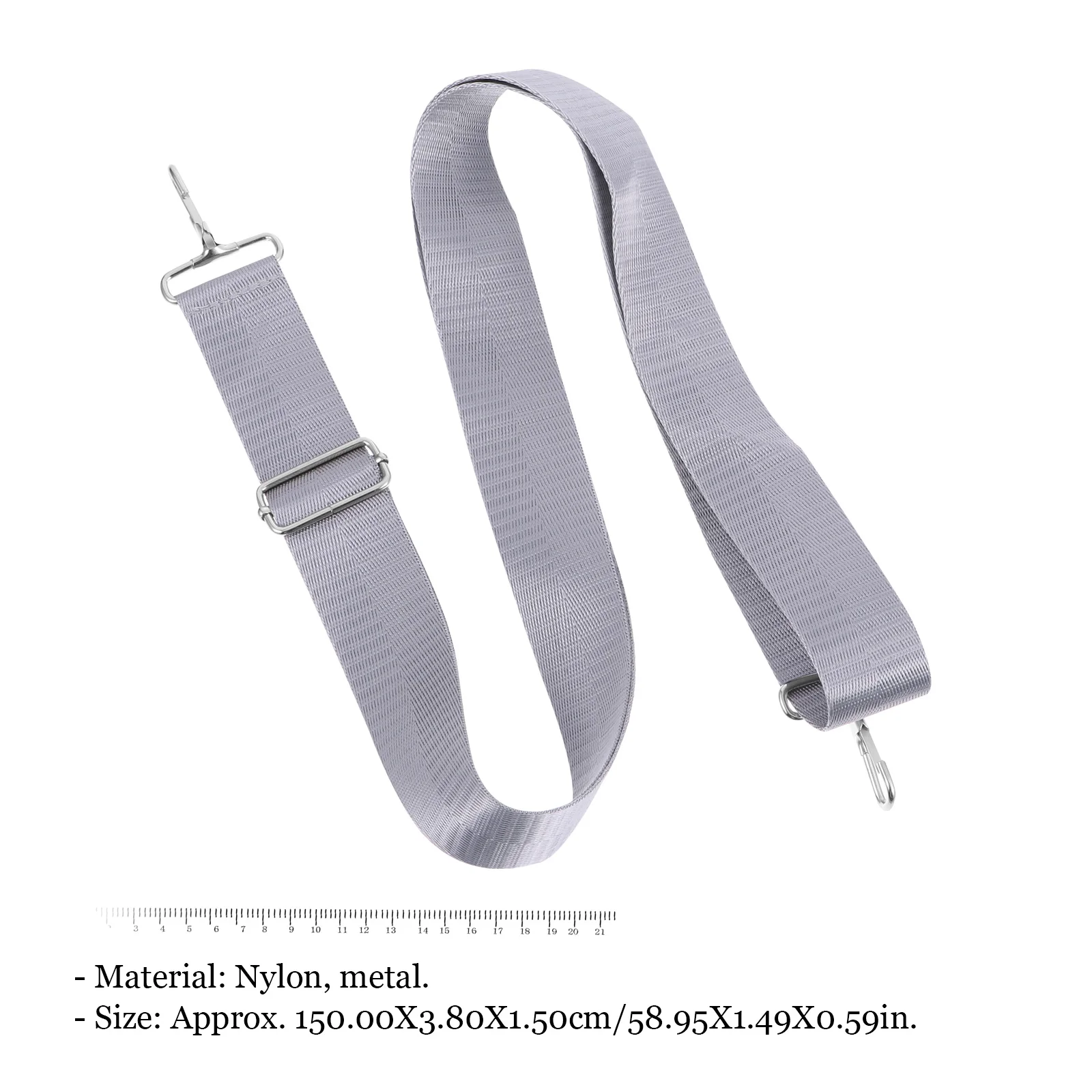 

Nylon Shoulder Strap for Laptop Bag Gray Color Adjustable Metal Buckle Universal Replacement Suitable H bags