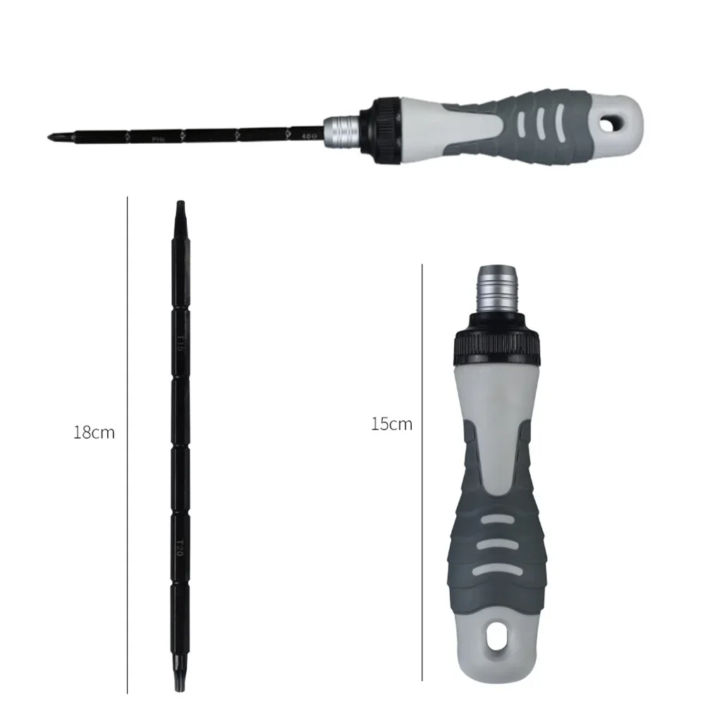 Juego de destornilladores de precisión magnética, herramientas de reparación manual, multifunción, doble cabeza, longitud ajustable
