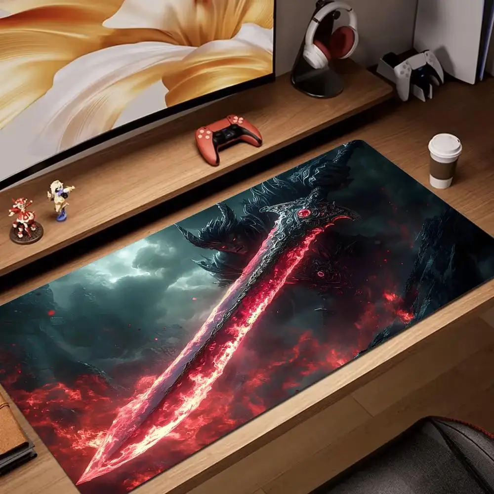 

Demons and magic swords anime Mouse Pad Desk Mat XXL gaming mats gamer pc accessories keypad expansion pad rubber anti-slip