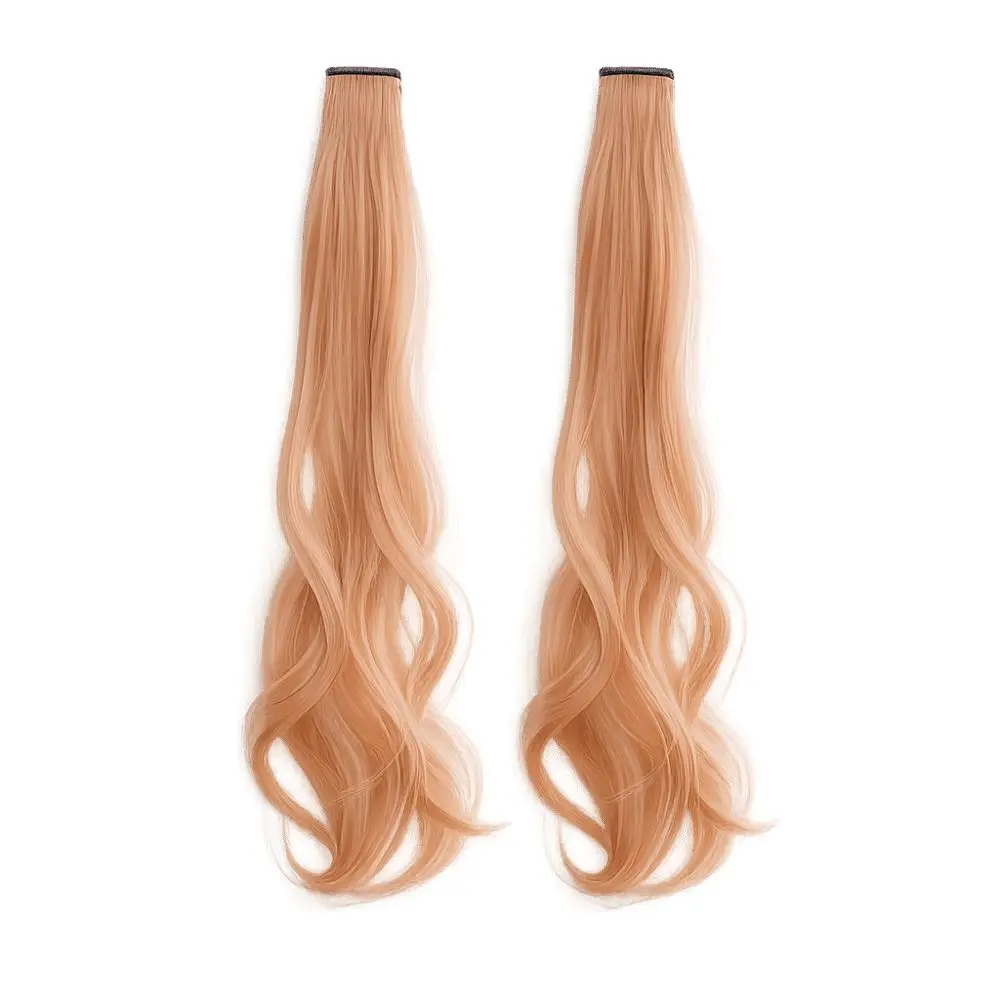 ナチュラルなカラフルハイライト耳掛けウィッグ BBクリップ付き 透明ヘアピースウィッグ 50cm 合成ウィッグ 女の子用 1