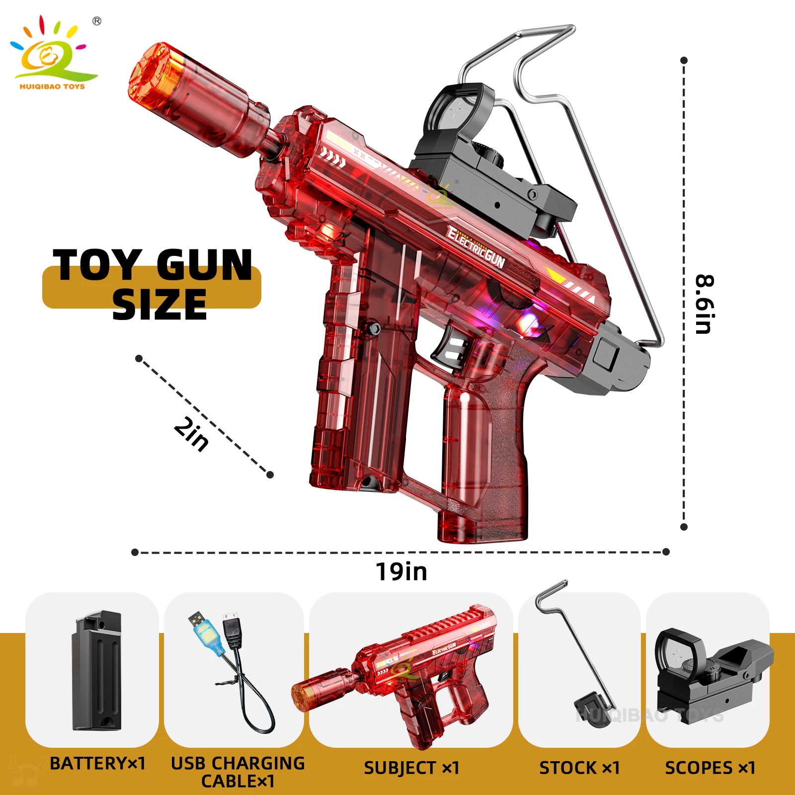UZI gesynchroniseerd elektrisch spuitgeluid en licht speelgoedpistool, realistisch machinepistoolontwerp, speelgoed voor volwassen jongens, kerstcadeau