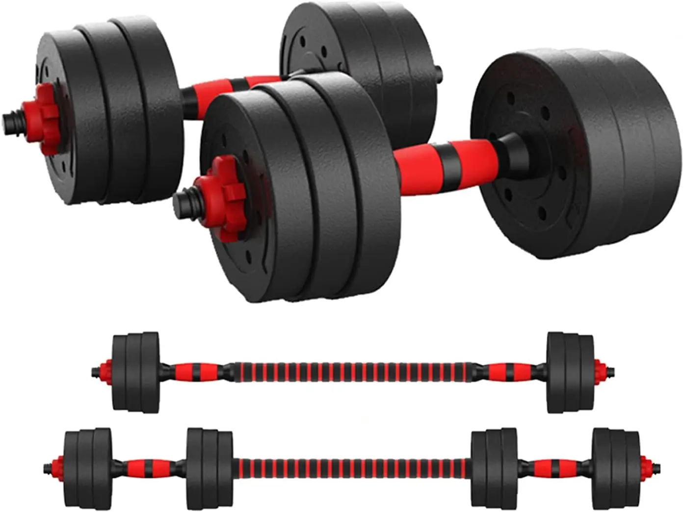 Dumbbells Weight Set to 44Lbs, Free Weight Dumbbell with Connecting Rod Used As Barbell, for Men and Women Home Gym Work Out Tra