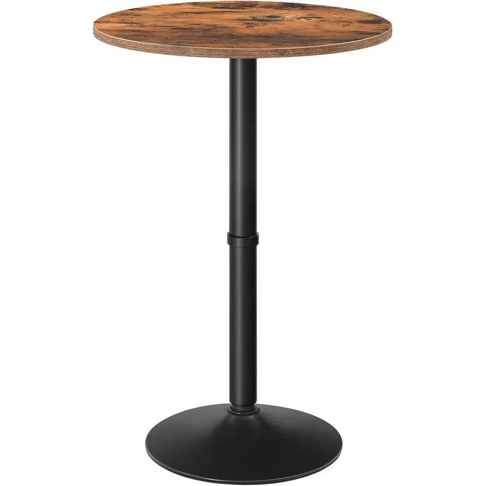 

Round Bar Table, 35" Tall Pub Table, Cocktail Table with Base or Narrow Space, Bar Height Table or Kitchen, Easy to Assemble, Ru