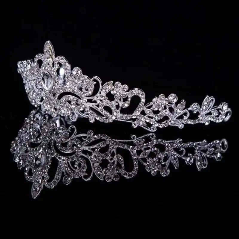 New Luxury Diamond Crown Bridal Wedding Water Diamond Crown Ladies' Elegant Adult Gift Princess Crown Girls' Jewelry Accessories