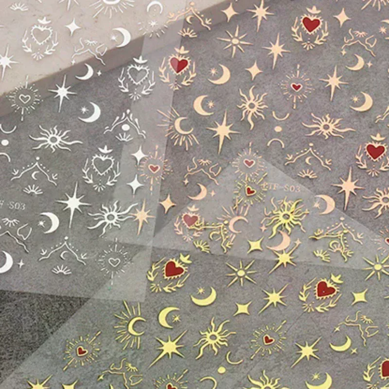 3D Heart Stickers For Nails Valentines Day Decorations Butterfly Manicure Decals