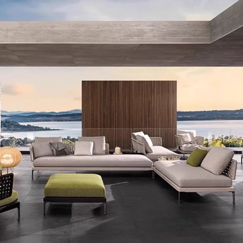 Luxury Metal Garden Furniture Sets Armchair Balkoni Boho Garden Furniture Sets Plastic Pillow Loungeset Garten Patio Furnitures