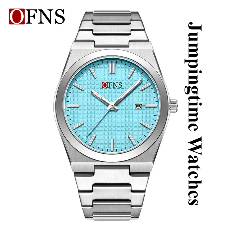 ビジネス防水クォーツ時計スチールベルトカジュアルメンズウォッチカレンダー夜光時計