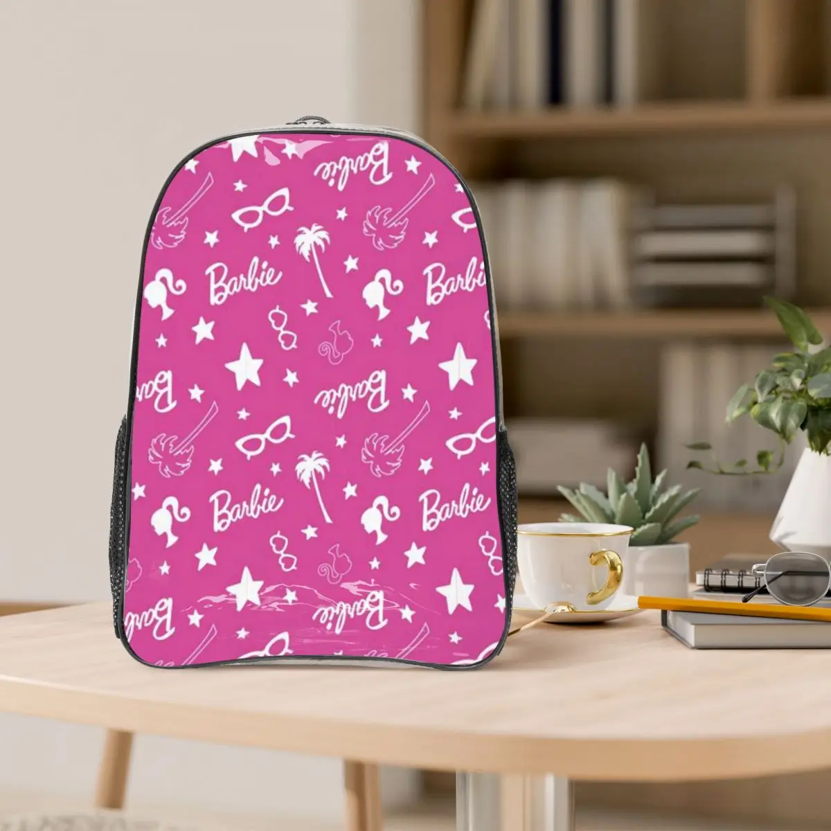 Barbie-Sac à dos transparent avec plusieurs poches, sac pratique pour étudiants et professionnels, 16 po