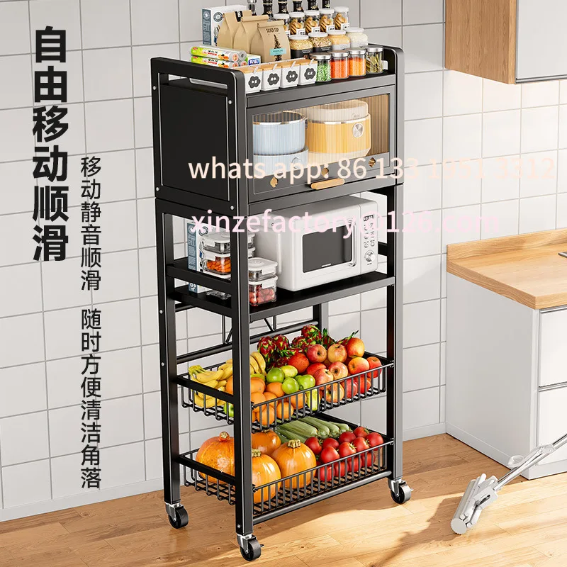 

Kitchen vegetable basket storage shelf floor multi-layer household vegetable storage shelf oven microwave oven cookware storage