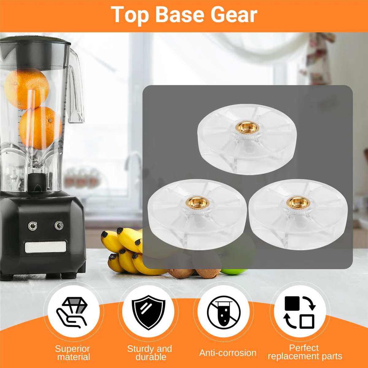 A26P Paquete de 3 piezas de repuesto de engranaje de base superior para licuadora NutriBullet 600W 900W