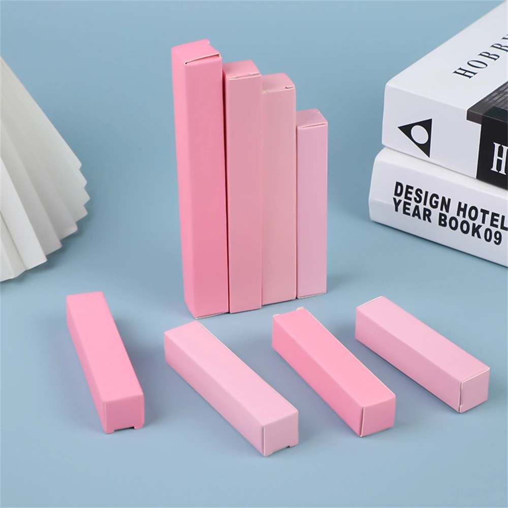 100PCS 핑크 골 판지 아이 라이너 포장 상자 DIY 립스틱 립글로스 화장품 포장 상자 튜브 밸브 선물 패키지
